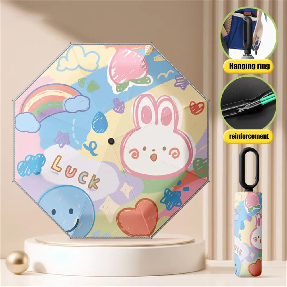 

Новый милый красочный детский ручной зонт с подвесной петлей со светоотражающими полосками для укачивания положения для мальчиков и девочек, подарок