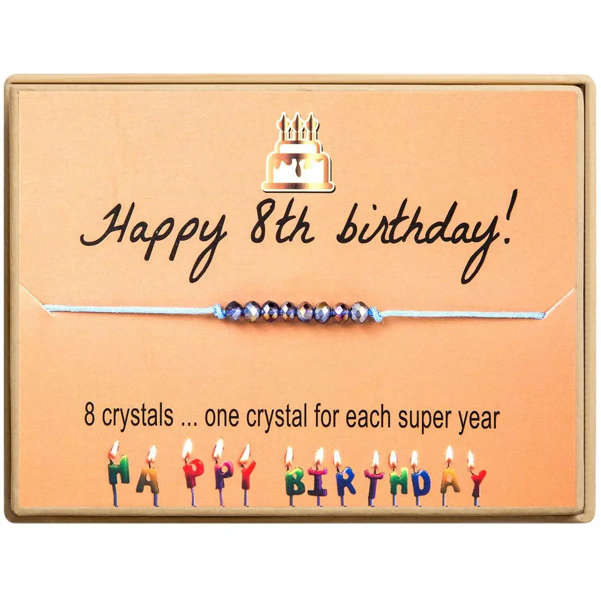 

Charm Colorful Crystal Beads Bracelet for Women Men Birthday Jewelry Handmade Woven Rope String Wish Card Friends Unique Gifts