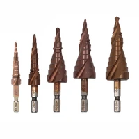 industrial co m35 cobalt hss step drill bit high speed steel cone hex shank metal drill bits tool set hole cutter for stainles