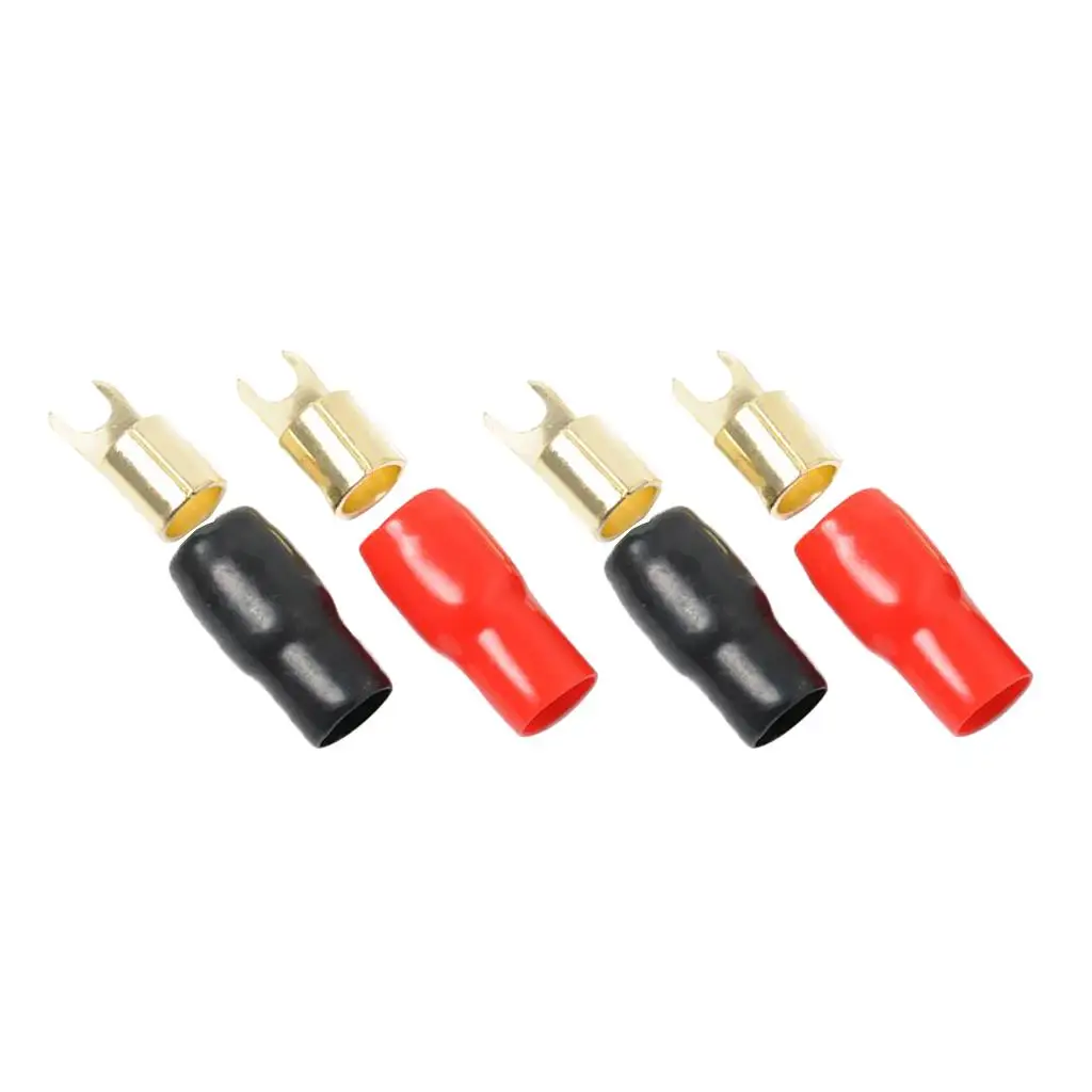 2 пары вилочных клемм калибра 4 AWG комплект соединителей для проводов
