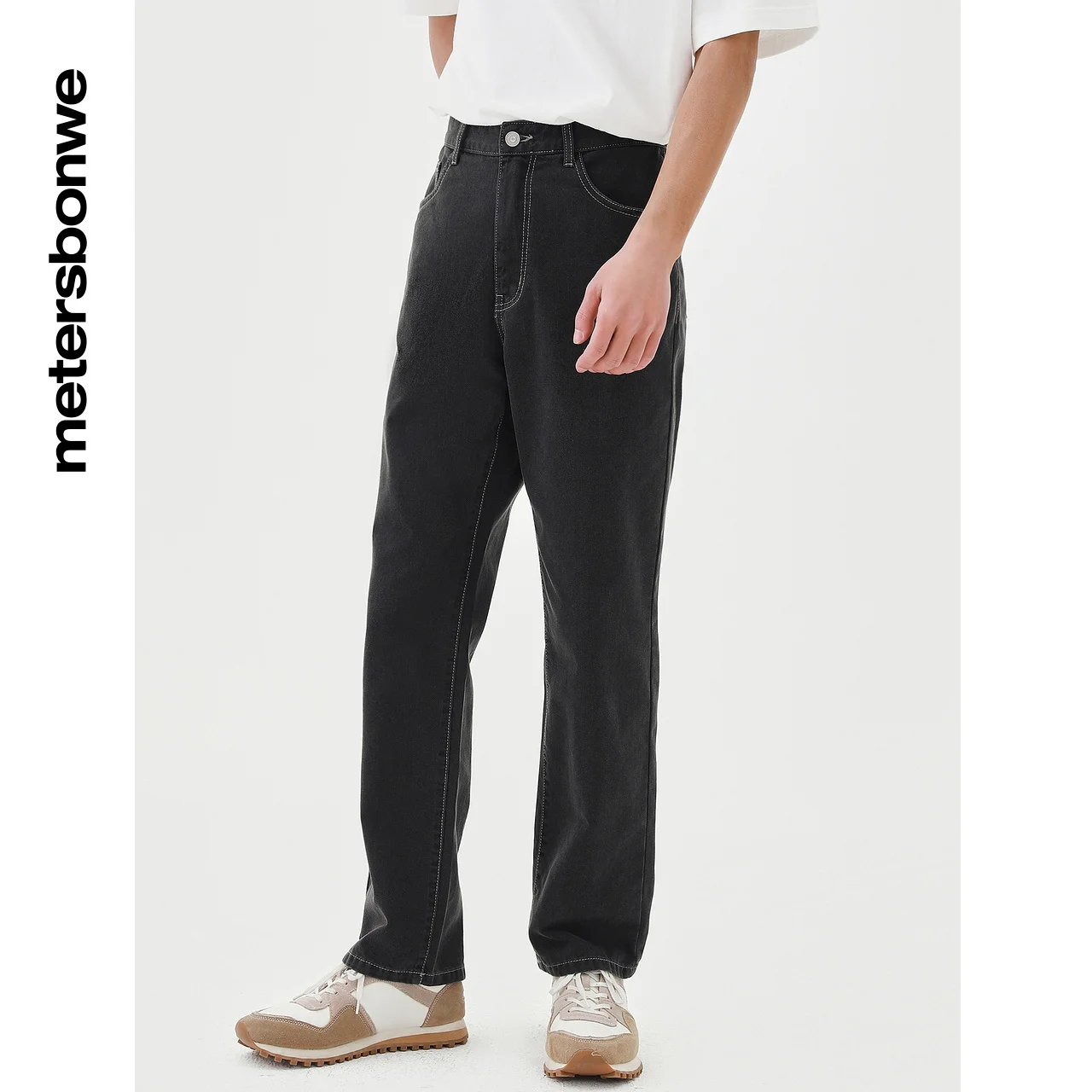 Metersbonwe 22 New Traditional Straight Leg Jeans Men Summer Casual Comfortable Pants Solid Color Male Pants Men Thin Trousers