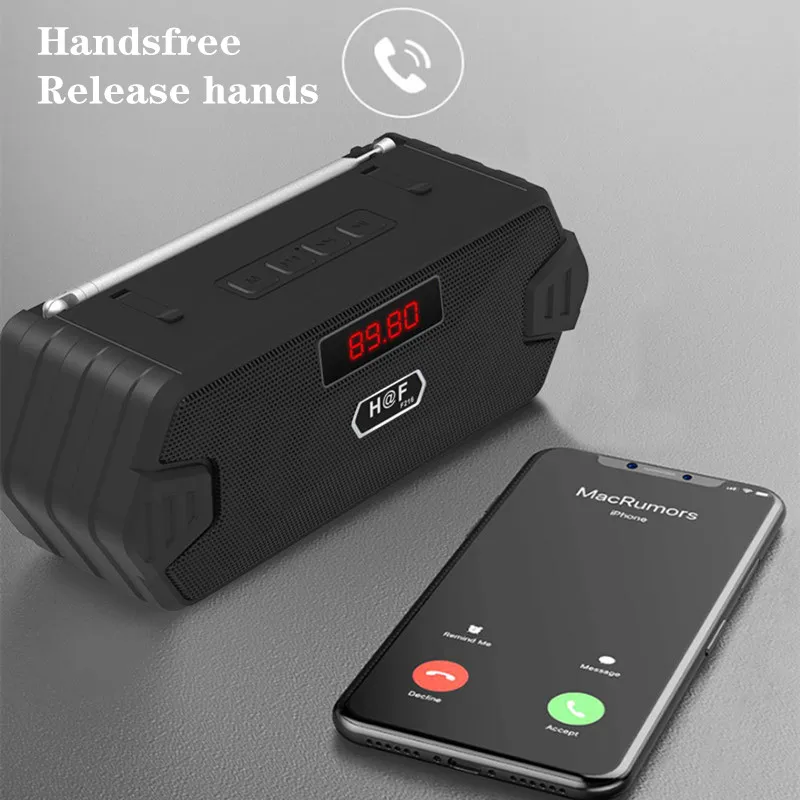 Уличная портативная беспроводная Bluetooth-колонка телескопическая антенна FM-радио