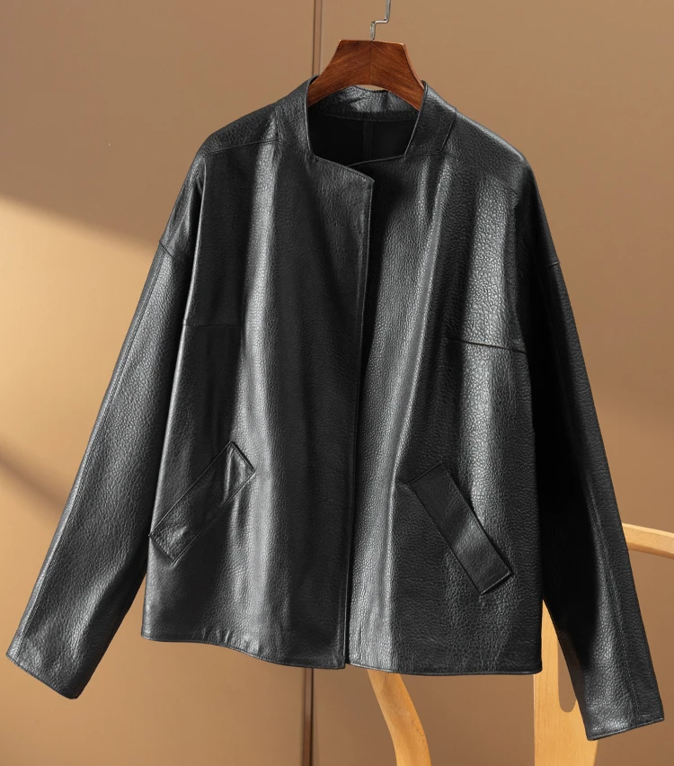 2023 Spring Sheepskin Abrigos Mujer Invierno Adjustable Waist  High Street Fashion Genuine Leather  Real Leather Jacket Women