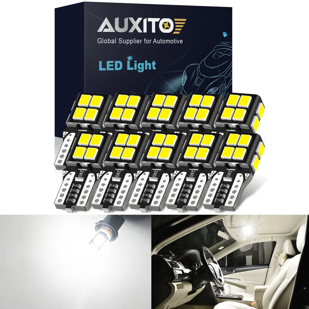 

AUXITO 10x T10 W5W Car LED Bulb Canbus No Error Auto Lamp For BMW E90 E46 F10 E39 E60 E30 E36 E92 F20 E87 X3 E83 E87 Mini Cooper