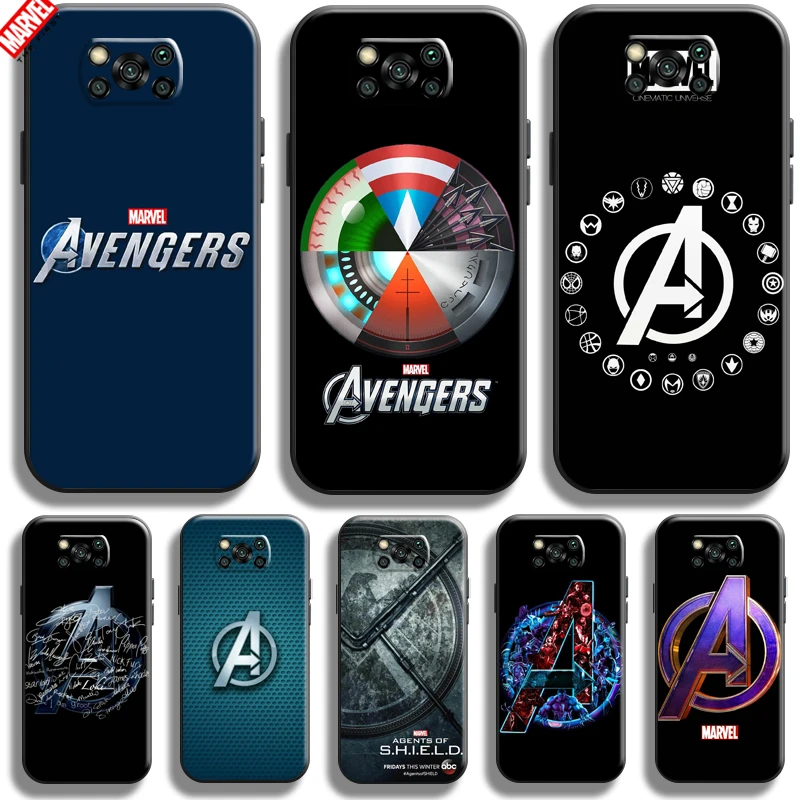 

Avengers Logo For Xiaomi Poco X3 Pro X3 NFC X3 GT Phone Case Silicone Cover Bumper Back Black Carcasa Funda Soft TPU