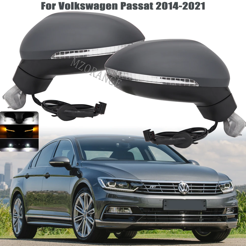 

Heated Electric Wing Side Rear Mirror for VW Passat B8 2014-2018 CAR MIRRORS WITH SIDE INDICATOR REPEATER Turn Signal Assembly