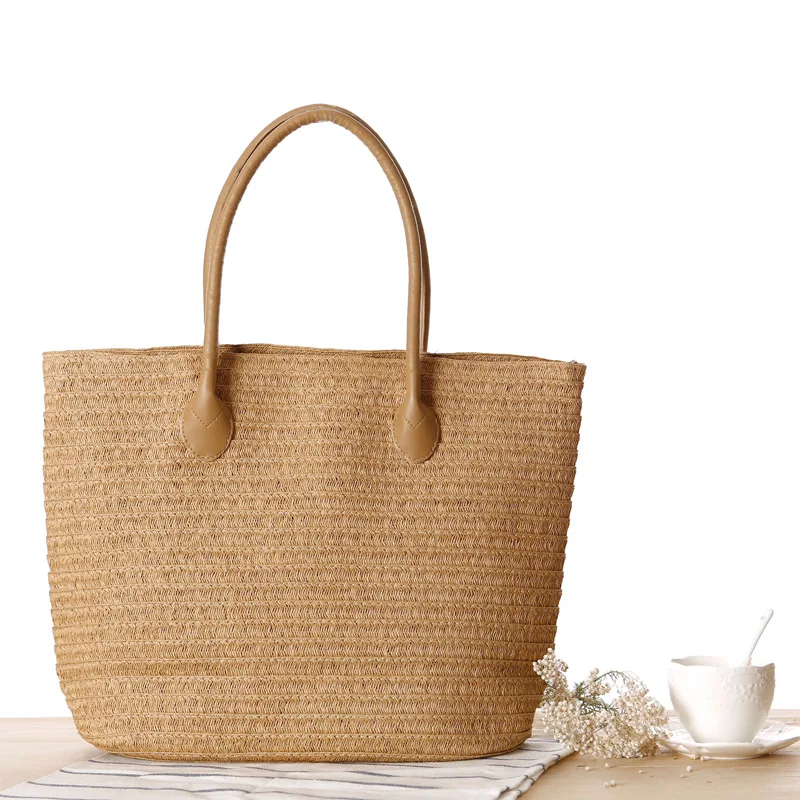 

2022 New Oversize Summer Straw Beach Bag for Women Casual Tote Roomy Handmade Straw Bag Travel Vacation Female Woven Purses