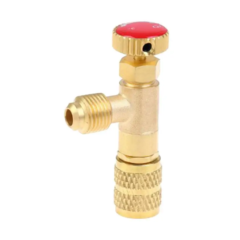 

Refrigerant Charging Valve Safety Adapter Air Conditioning Tool R410a R22 Air Conditioning Refrigerant Brass Shut-Off Valve Air