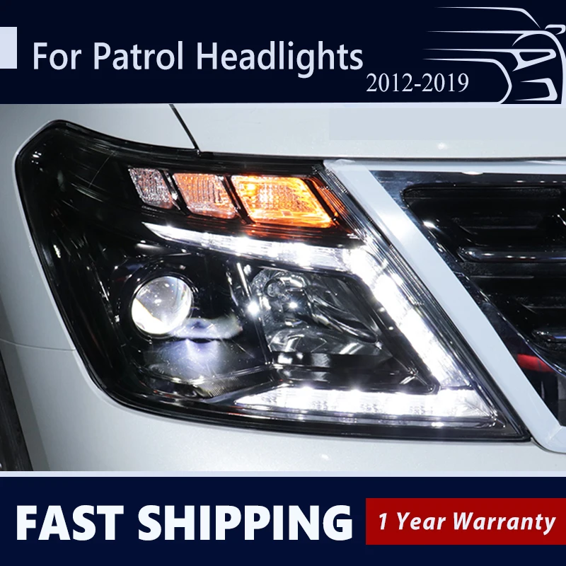 

Автомобильные аксессуары для патрулирования Tourle Y62 2012-2019 светодиодный фары DRL Противотуманные фары динамический поворотный фотообъектив