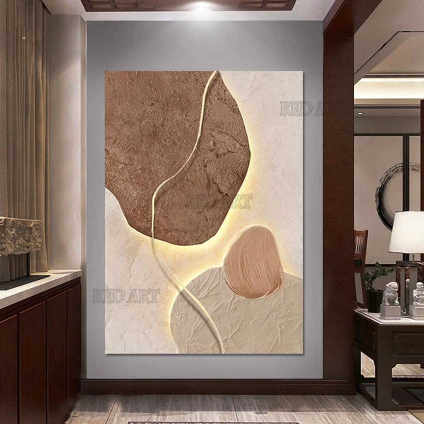 

Nordic Abstract Style Light Stones Picture Painting Wall Hanging Poster Canvas Art Unframed Modern Murals Artwork For Hotel