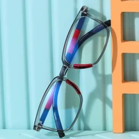 hand made frame rectangle lightweight black frame red temple spectacles multi coated lenses fashion reading glasses 0 75 to 4