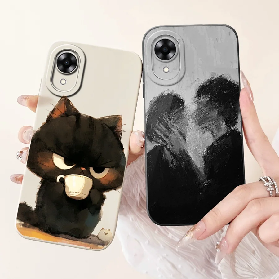 Чехол для телефона OPPO A17K CPH2471 мягкий жидкий силиконовый защитный чехол с милым