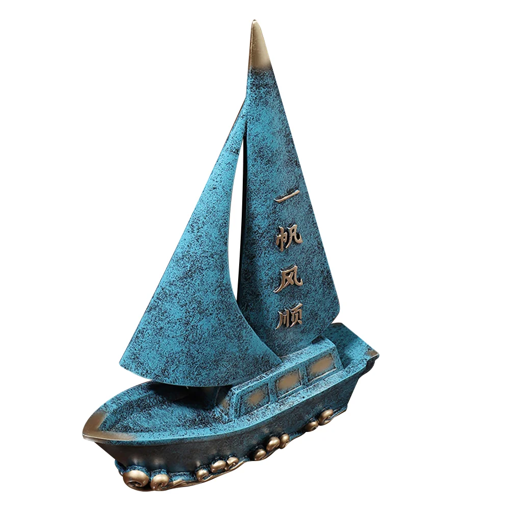 

1Pc Sailboat Shaped Resin Adornment Home Decor Resin Decor Creative Decor for Home Office Decor