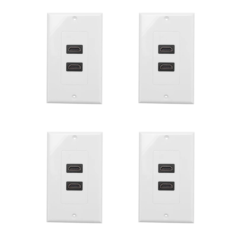 

4X 2-Ports Wall Face Plate Panel Outlet 1080P Cover Coupler Socket HOT