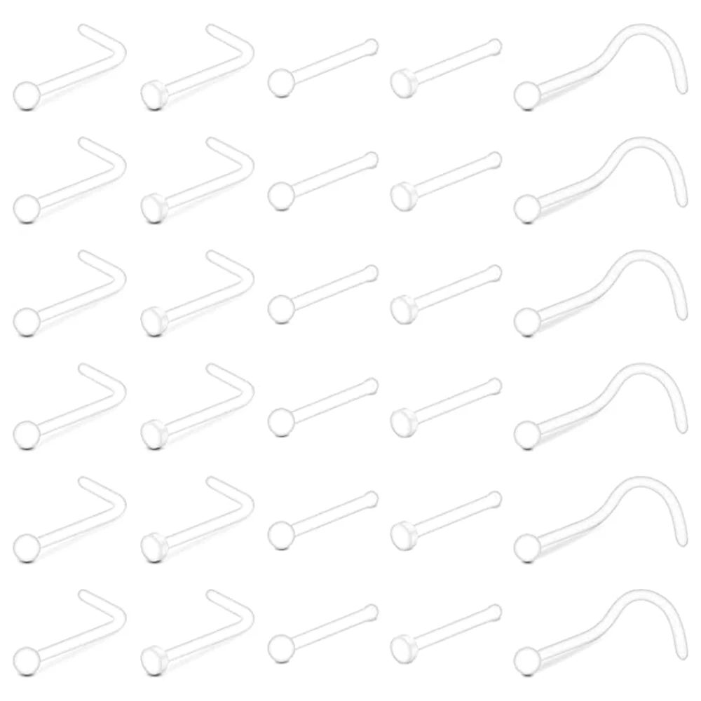 

Прозрачные серьги-гвоздики для носа, 30 шт.