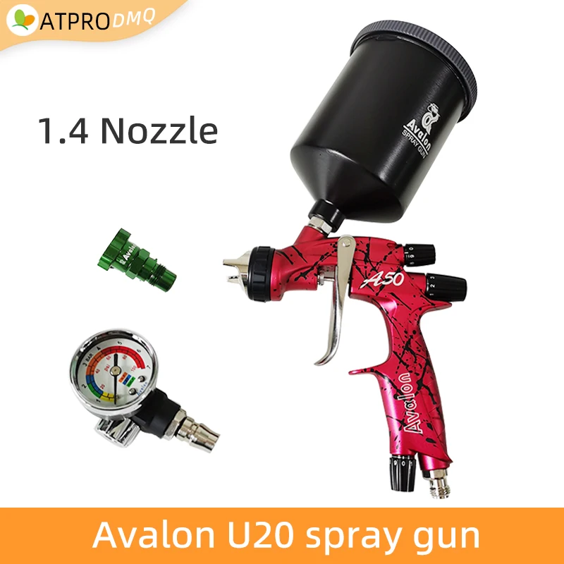 

Avalon A50 Spray Gun Automotive Paint And Varnish Spraying 1.4mm Nozzle High Atomization Pneumatic U-type Top Pot Spray Gun