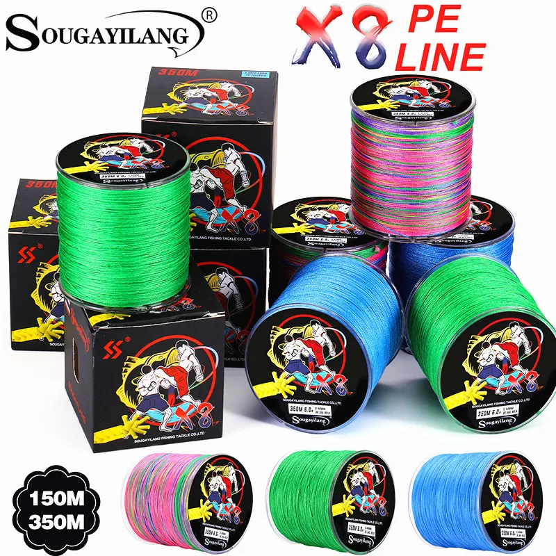 

Sougayilang Braided Fishing Line 8 Strand 150m 350m PE Line Multifilamento Japa Carp Fly Sea Saltwater Weave Extreme Pesca