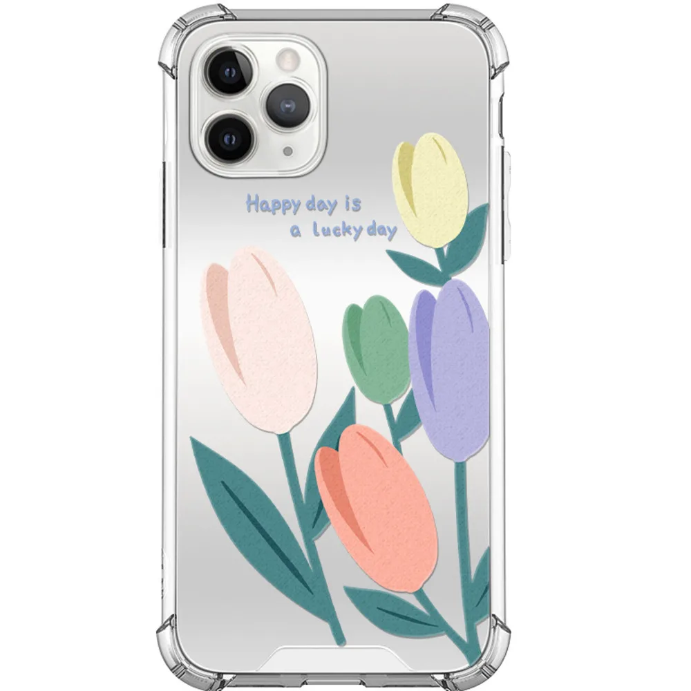 

Чехол в японском и корейском стиле с искусственным тюльпаном для apple 13Pro 7 8 plus XR iPhone 12, искусственная оболочка с зеркалом