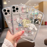 hello kitty pom pom purin my melody cinnamoroll phone case for iphone 11 12 13 pro max x xs xr 7 8 plus transparent cover