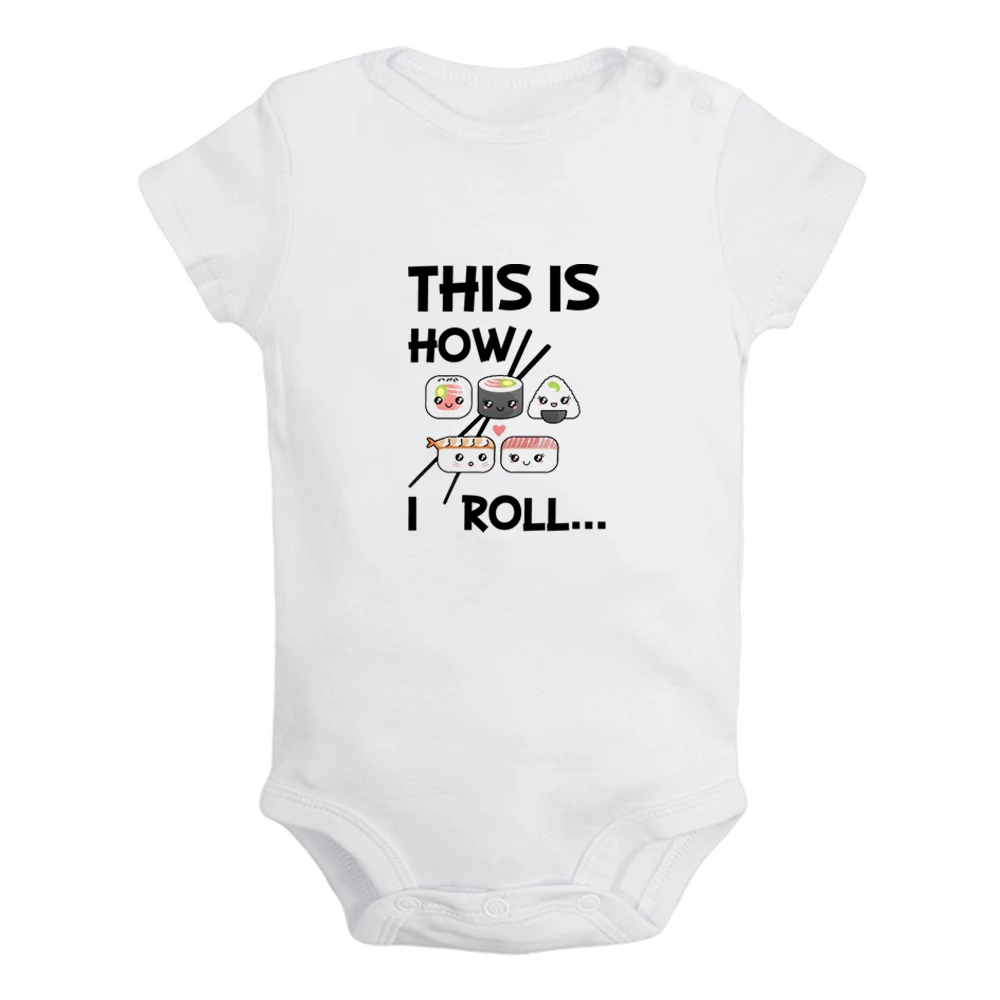 

iDzn NEW This is How I Roll Cute Baby Rompers Baby Boys Girls Fun Print Bodysuit Infant Short Sleeves Jumpsuit Kids Soft Clothes