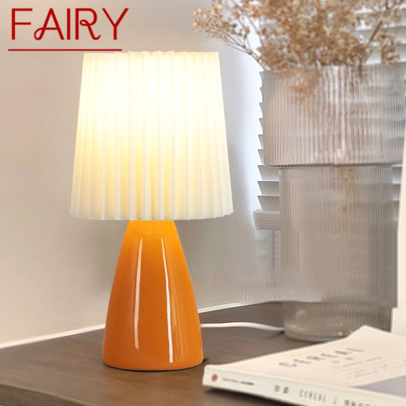 

FAIRY Contemporary Table Lamp LED Ceramics Creative Orange Desk Light Decor For Home Living Room Bedroom Bedside