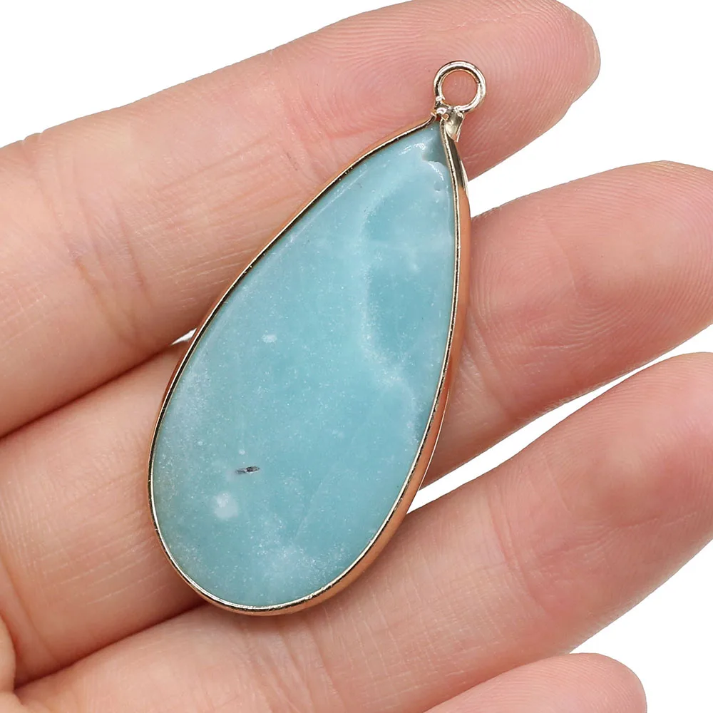 Подвеска из натурального амазонита, искусственная форма, подвеска из натурального аметиста для женщин и мужчин, ювелирное изделие «сделай сам», ожерелье 20x45 мм