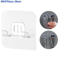 transparent pvc material waterproof razor holder wall punch free man shaver storage hook kitchen bathroom organizer accessories