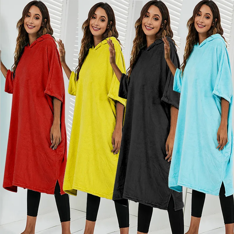 

Европейское и американское носимое банное полотенце для мужчин и женщин, мужское полотенце с капюшоном, повседневный халат, пижамное полотенце, сверхнатуральное пляжное полотенце ls