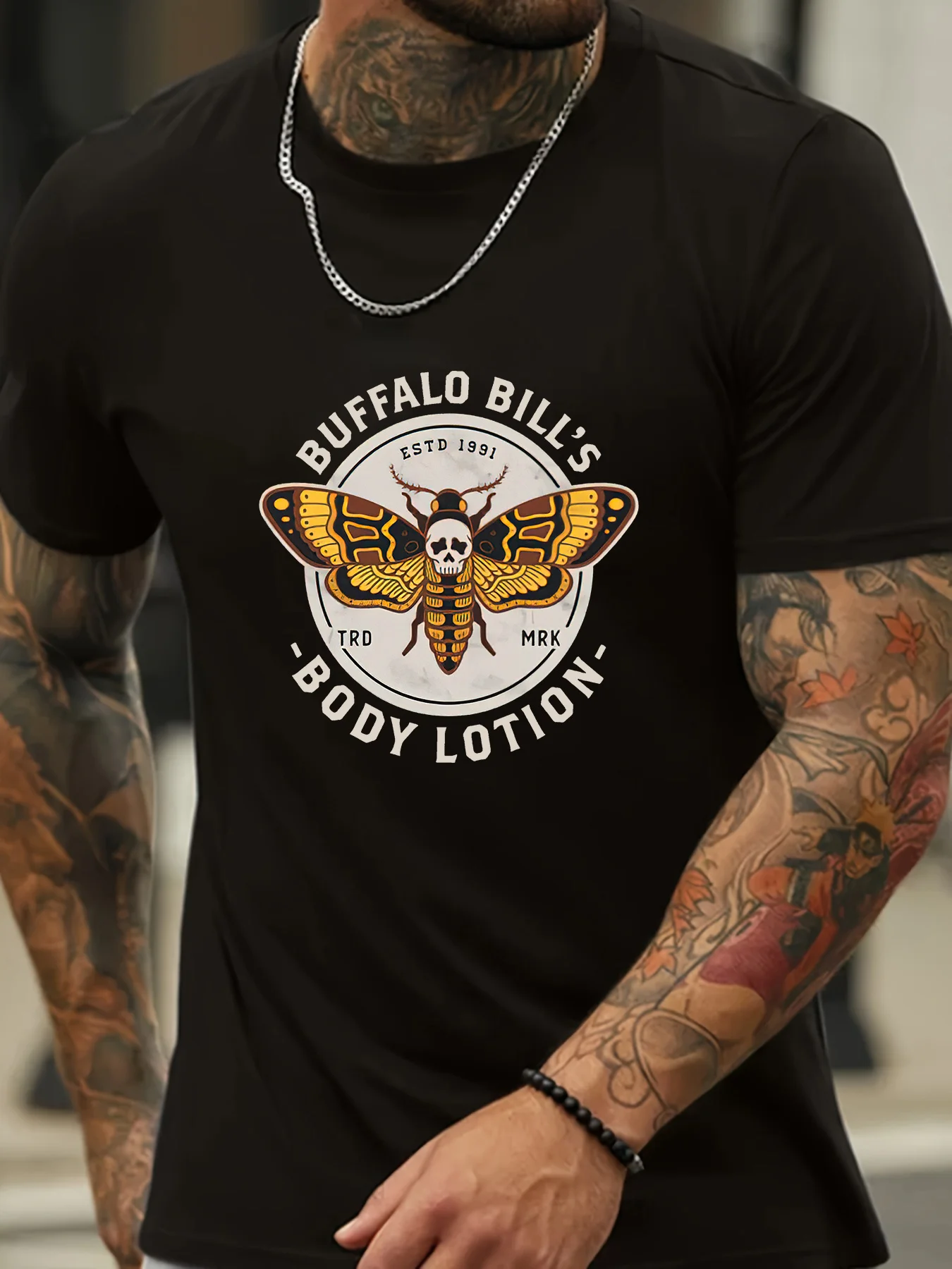 Men's Summer Comfy T-shirt Creative Bee Pattern Print Short Sleeve Tee Trendy Casual Top For Daily Life