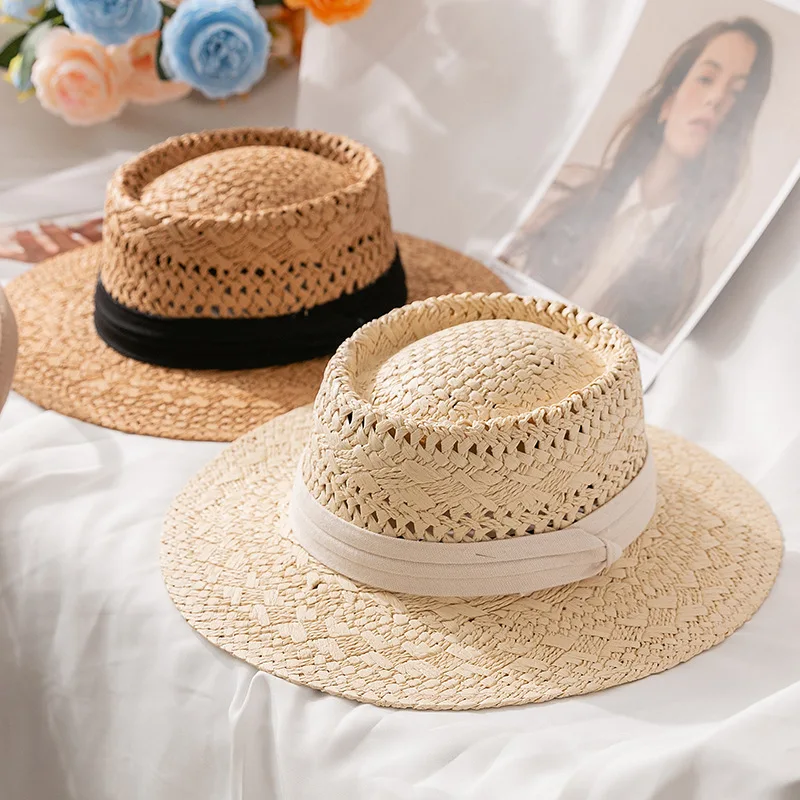 

Ms Retro Male Hollow Out Garment Fashion Straw Hat Black Summer Sunshade Is Prevented Bask In Caps cross-border Supply Straw Hat
