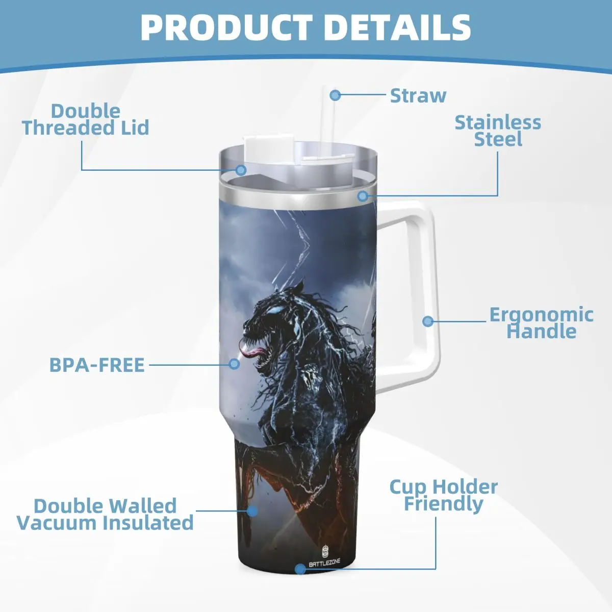 VENOM THE LAST DANCE Стакан из нержавеющей стали Кемпинговая кофейная кружка с соломинкой