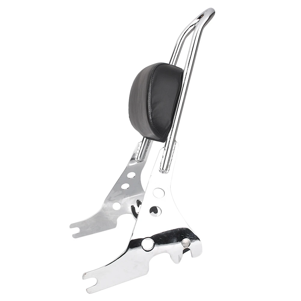 Motorcycle Rear Sissy Bar Backrest Luggage Rack Stain w/ Pad For Harley Davidson Street 500/750 2015 2016 2017 Chrome/Black