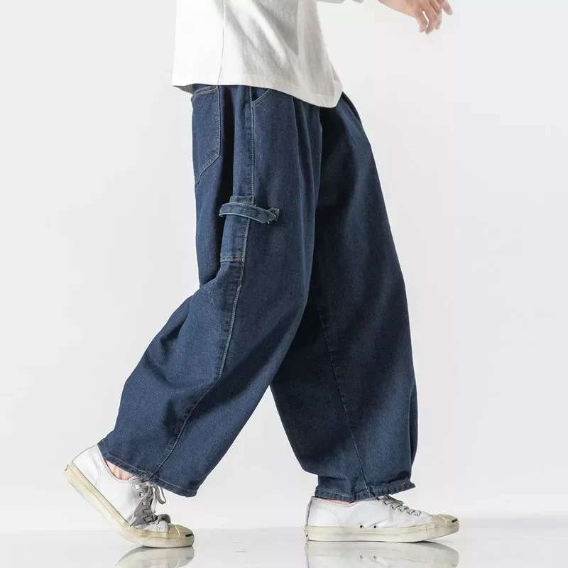 New2022 Denim Harem Pants Men‘s Joggers Sweatpants Japanese Streetwear Man Pants Trousers Casual Baggy Men Pants Fashion 5XL