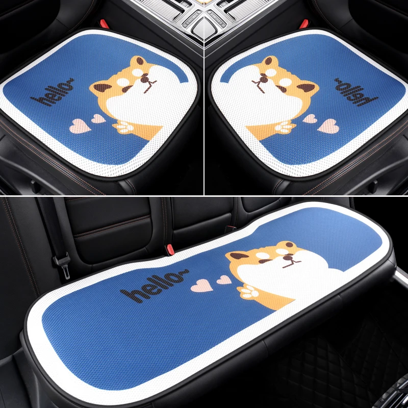 

High Quality Four Seasons Universal Cartoon 3D Breathable Mesh Five-seats Protective Car Interior Seat Cushion Mat