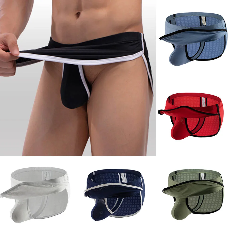 

Separation Physiological Men Pouch Trunks Boxer Briefs Comfy Underpants Underwear Shorts Youth Mesh Pants Soft Underclothes