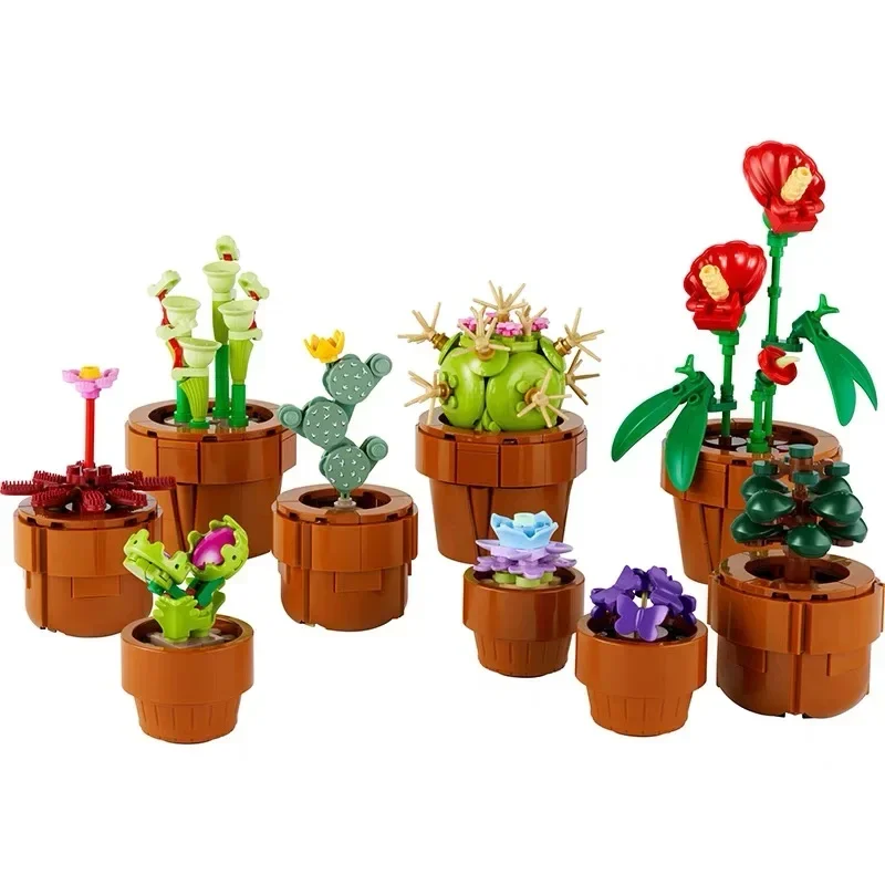 

2023 New 10329 Icons Tiny Plants Botanical Collection Building Blocks Flowers Bricks Desktop Decoration Christmas Gifts Toys