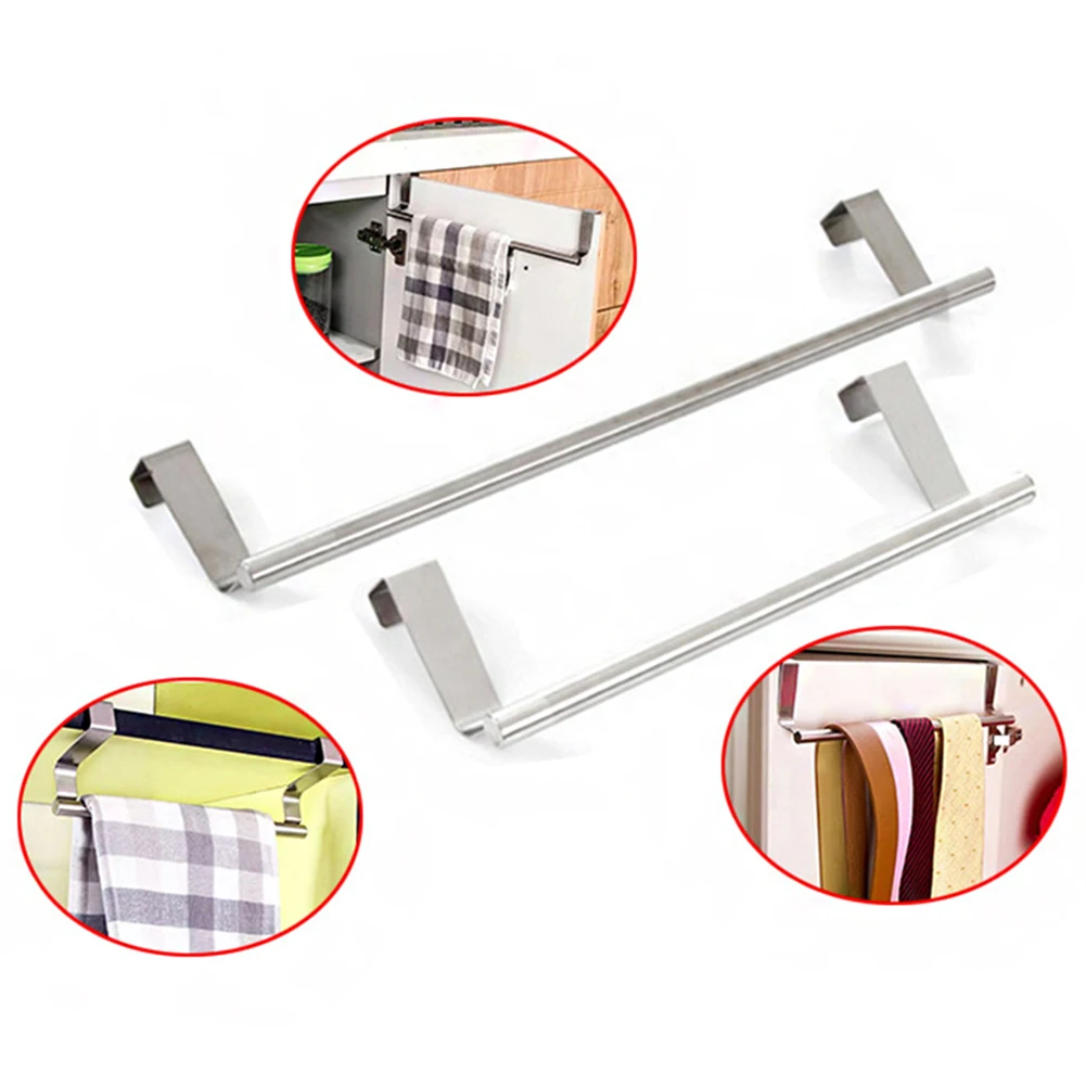 

2 Size Towel Racks Kitchen Cabinet Door Towel Rack Bar Hanging Holder Bathroom Shelf Rack Home Organizer wall shelf