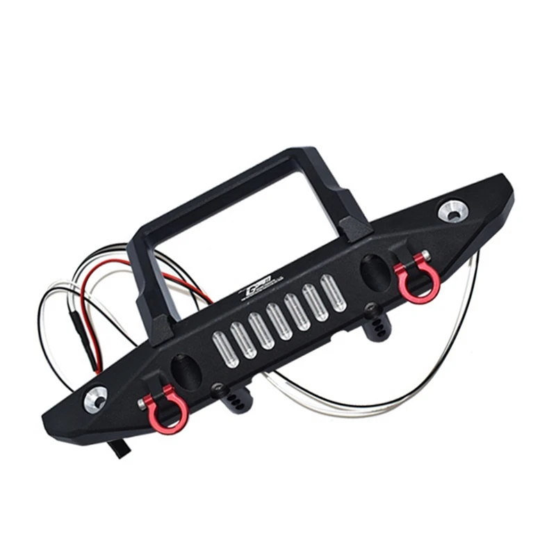 

Metal Front Bumper With Tow Hook LED Light For Axial SCX6 AXI05000 JEEP JLU 1/6 RC Crawler Car Upgrades Parts