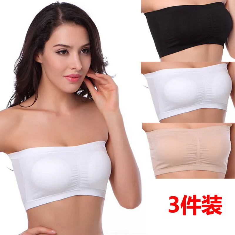 3 шт. Женский Бюстгальтер-бандо без бретелек | Женская одежда