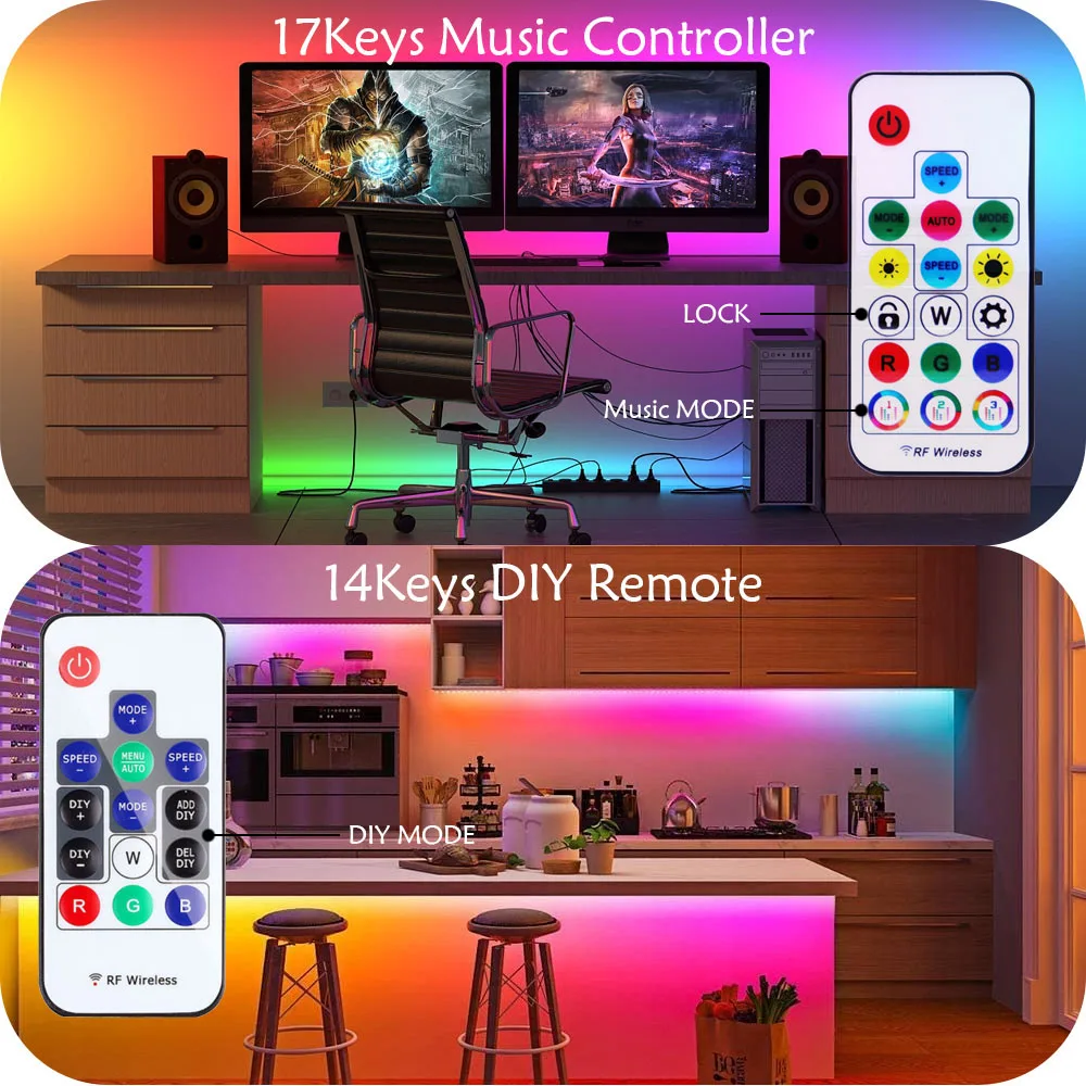 Светодиодная лента WS2811 WS2812B с 3 кнопками Led лампа-контроллер освещения USB/DC MINI RF