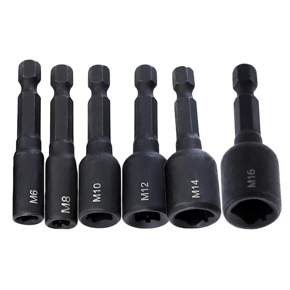 

6pcs Screw Tap Socket Adapter Holder Extension Bar M6-M16 1/4 Inch Hex Shank Fo Mold Manufacturing Pneumatic Screwdriver DIY