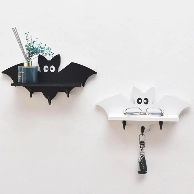 

Bat Shelf Cartoon Wooden Entryway Hooks Wall Storage Racks With Hooks For Balcony Study Room Hallway Living Room Bedroom