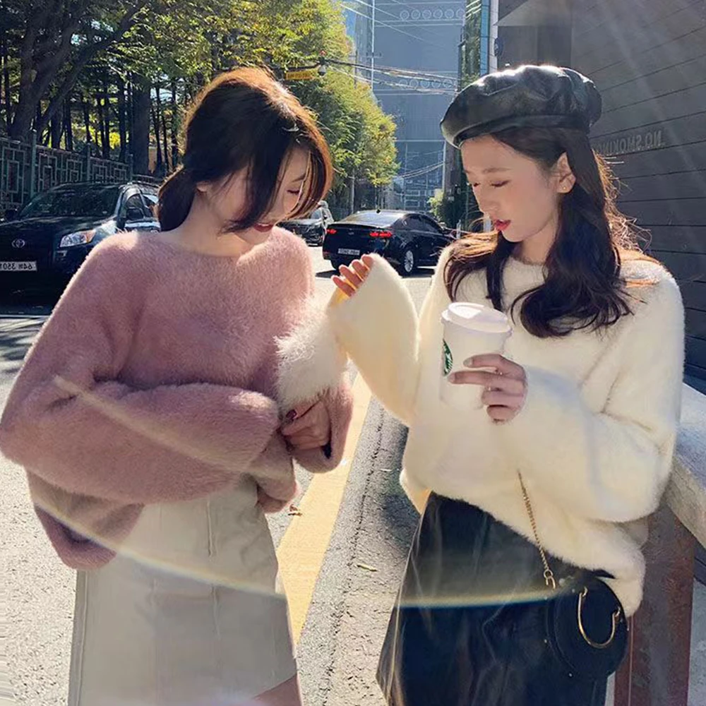 Трикотажный топ с круглым вырезом и длинным рукавом [STAY2U stay to you] Charmant