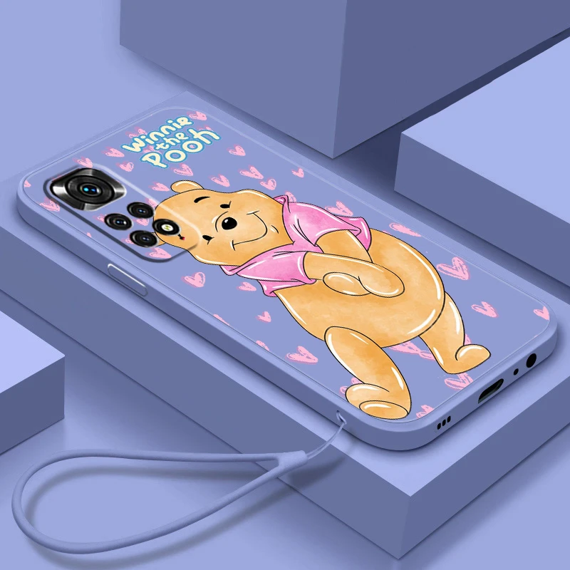 

Disney Winnie Bear Cool Phone Case For Xiaomi Redmi Note 12 11T 11S 11E 10S 10T 10 9T Pro Plus Liquid Rope Funda Cover