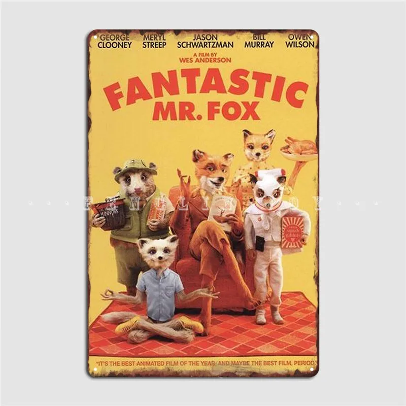

Fantastic Mr.Fox Metal Plaque Poster Wall Pub Pub Garage Personalized Wall Decor Tin Sign Poster