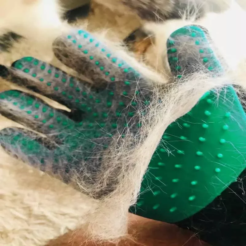 

Pet Grooming Deshedding Brush Gloves Effective Cleaning Back Massage Animal Bathing Fur Hair Removal Dog Combs