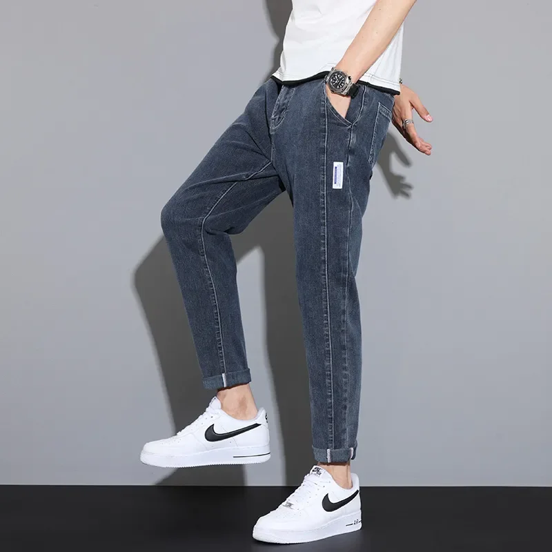 

Men's Jeans 2022 Summer Classic Business Casual Loose Straight Men's Pants Solid Color Stretch Long Pants