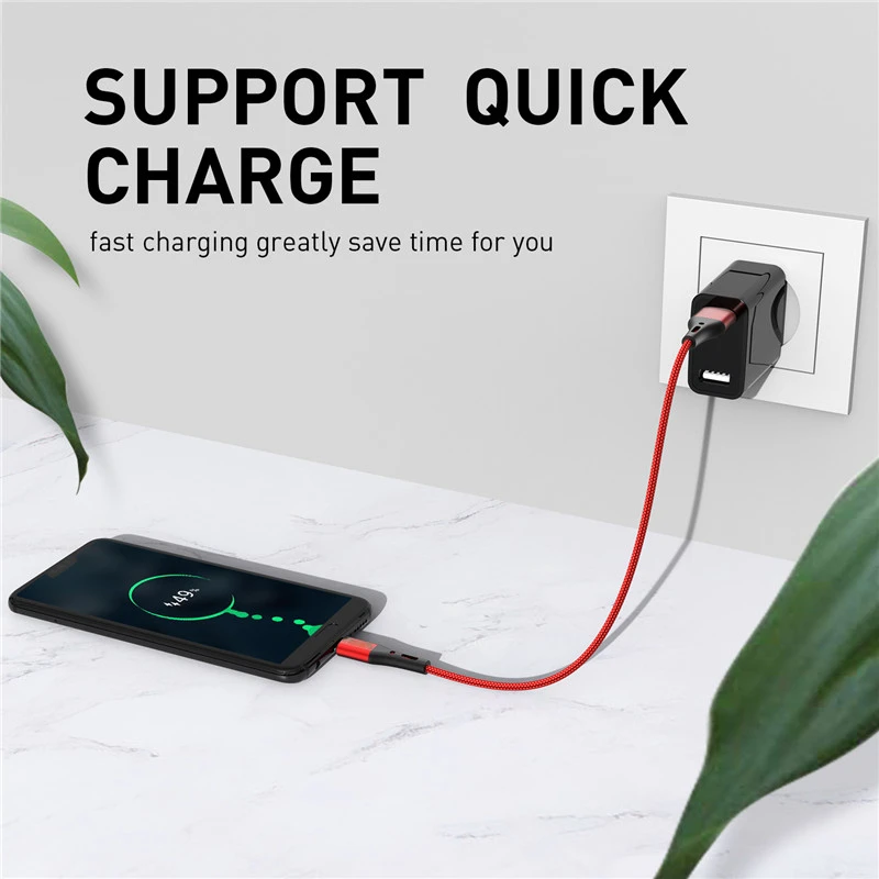 

Hot Sales for Samsung Galaxy S8 S9 Plus mi9 Mobile Phone USB C Charger Cable 3A USB Type C Cable Fast Charging Wire