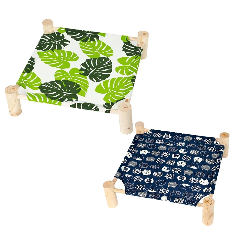 

Small Dog Bed Wooden Cat Elevated Cooling Outdoor Bed Fit For Summer, Cat Beds For Indoor Cats A