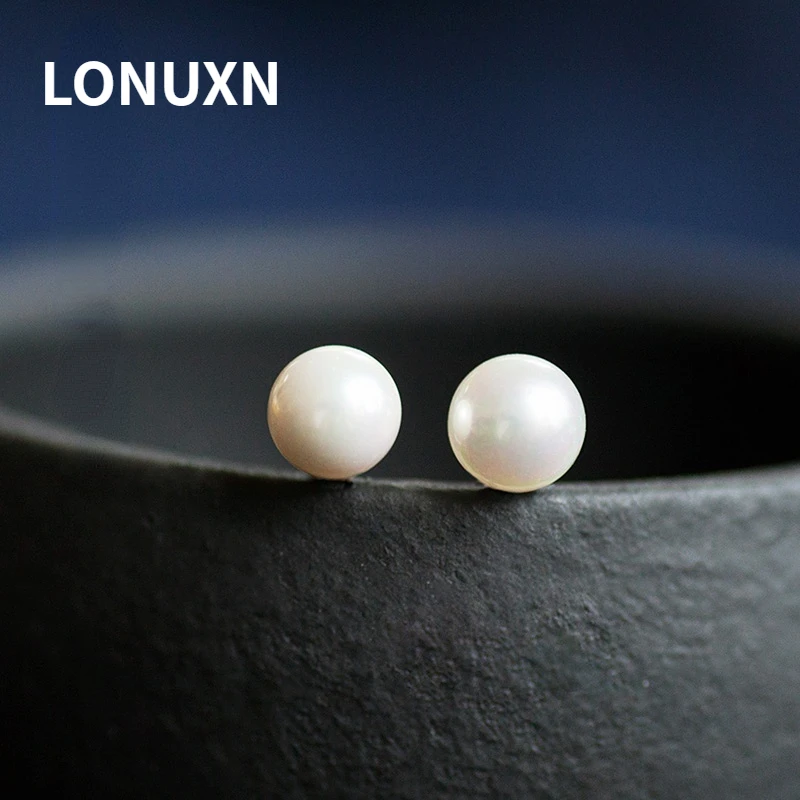 

High-quality 925 Sterling Silver Ear Studs for Women Gifts Exquisite Original Jewelry Natural Freshwater Pearl Fashion Earrings